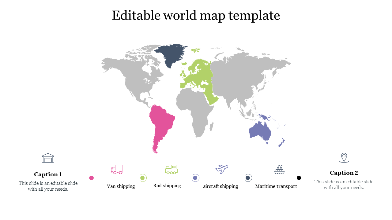 Best Editable world map template 